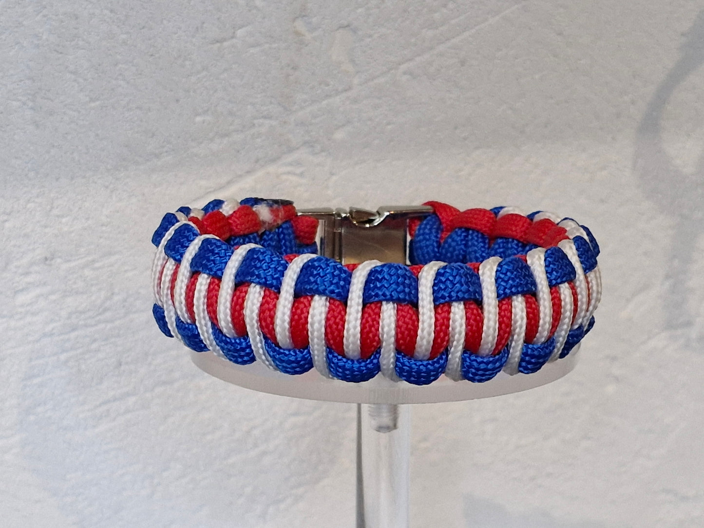 Bracelet Paracorde Biker – Bleu, Blanc, Rouge