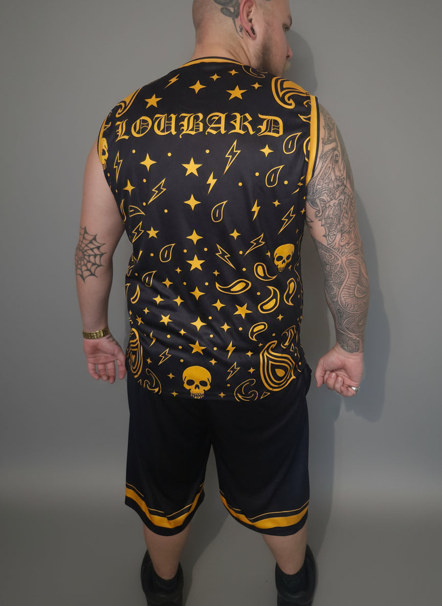 🕸️ Ensemble Basket Chicanos "Skull Web" – Short + Débardeur