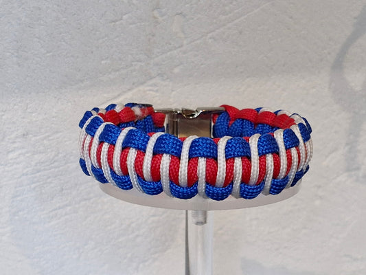 Bracelet Paracorde Biker – Bleu, Blanc, Rouge