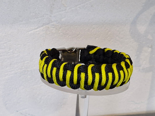 Bracelet Paracorde Biker – Noir et Jaune