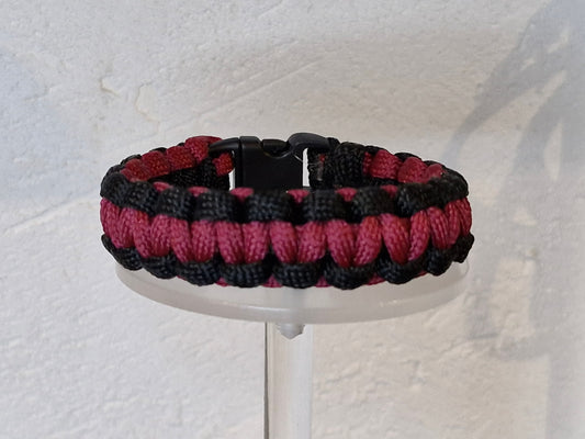 Bracelet Paracorde Biker – Bordeaux et noir