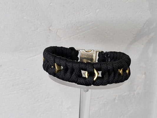 Bracelet Biker Tressé "Black Steel"