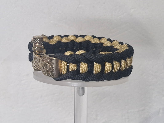 Bracelet Paracorde Biker – Noir et Or avec Fermoir Viking