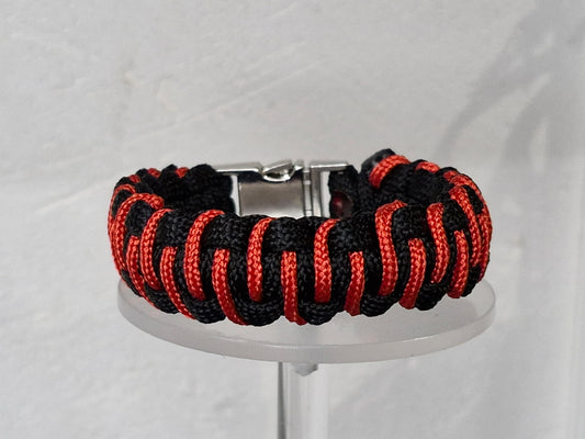 Bracelet Paracorde Biker – Noir et Rouge
